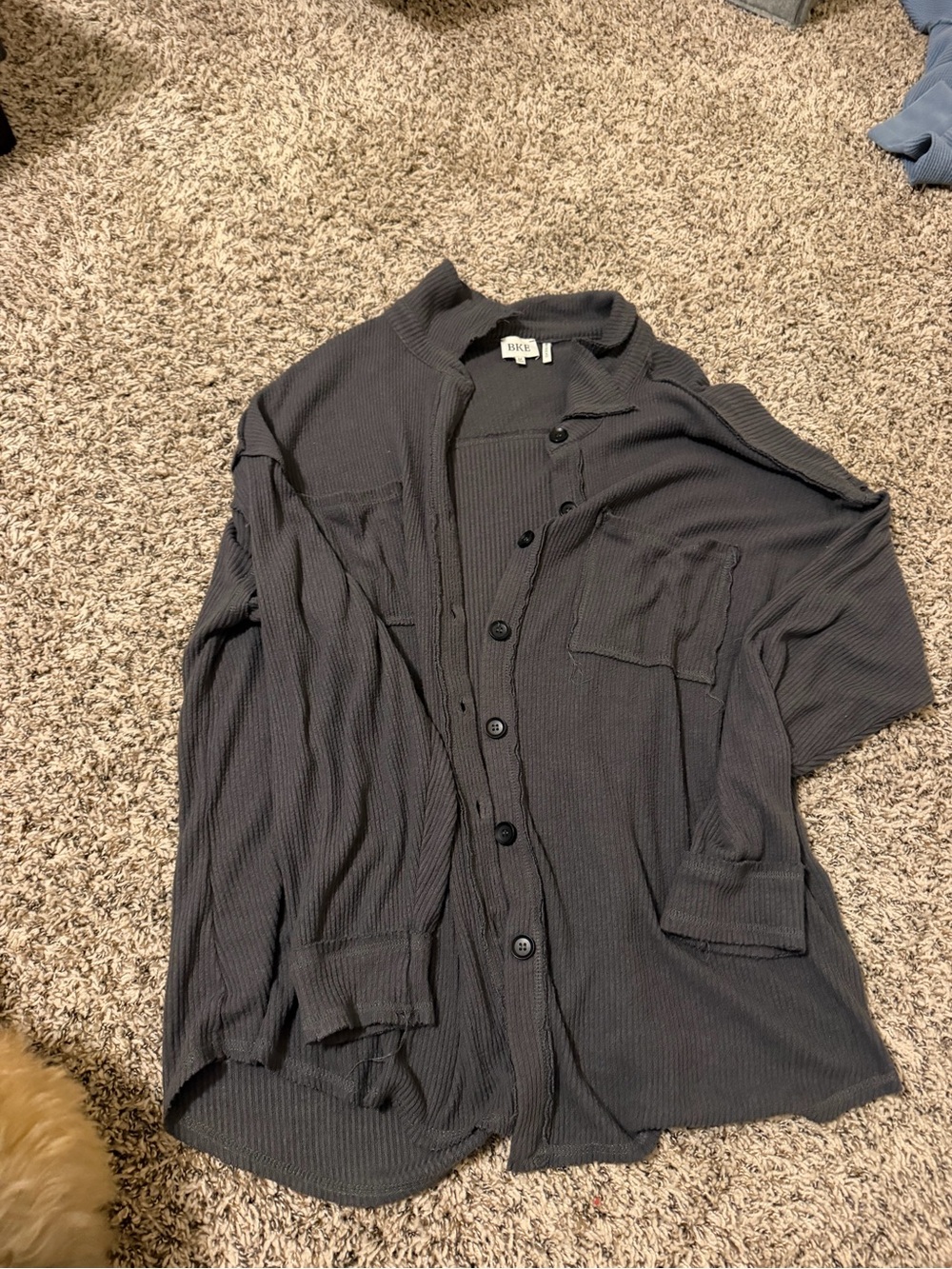 Women’s Long-Sleeve Button Front Jacket - Charcoal